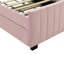 Lit plateforme tapissier en velours avec lit gigogne-530484481-530484495