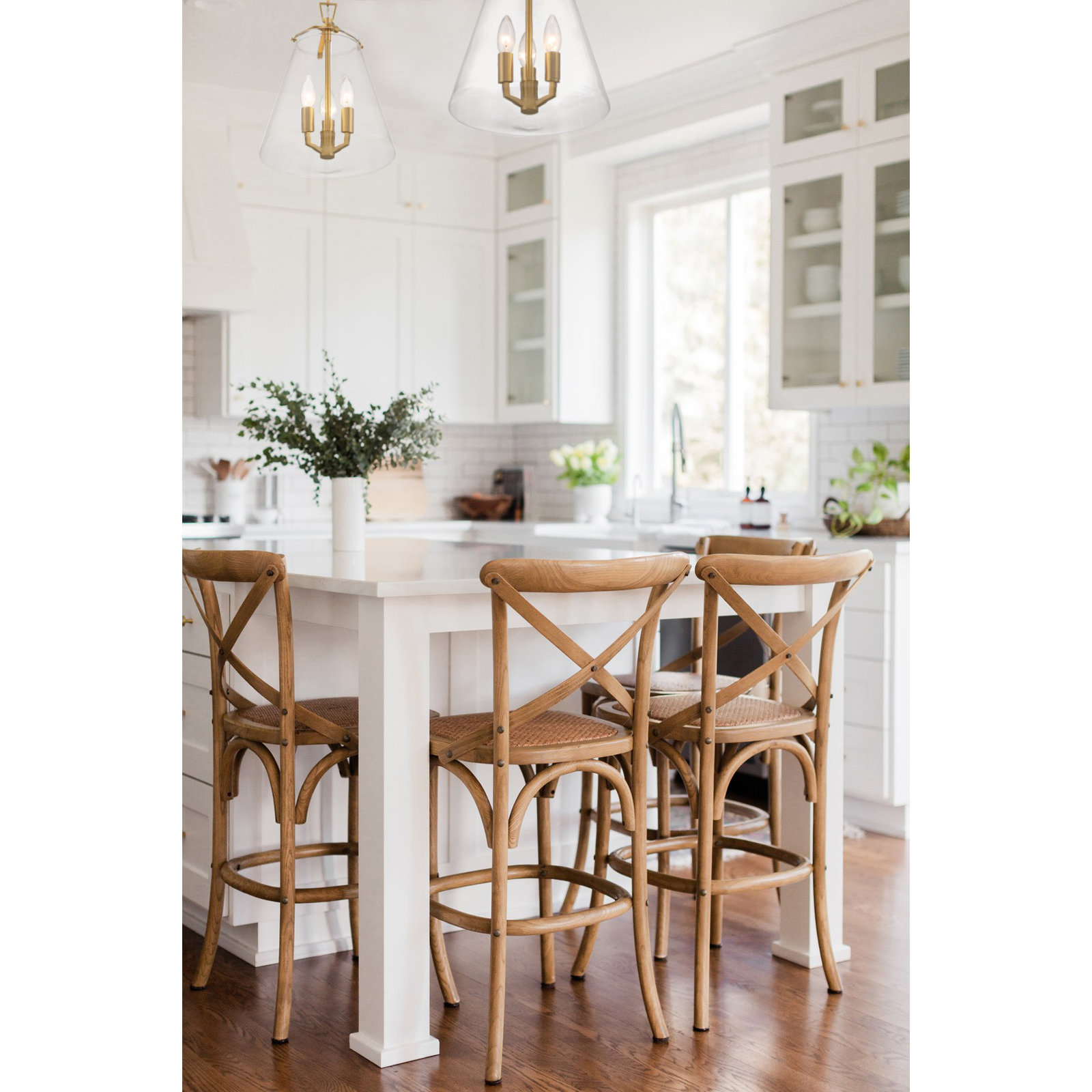 Blair Single Light Glass Dimmable Pendant, Gold