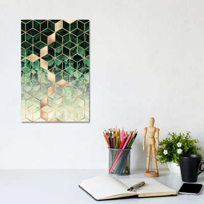 Leaves And Cubes I by Elisabeth Fredriksson - Print on Canvas