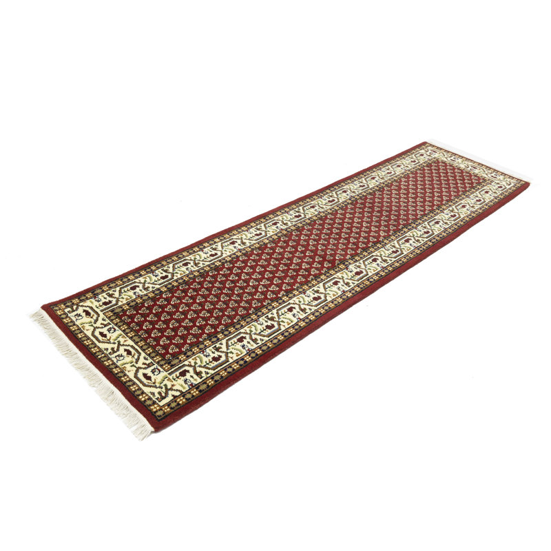 Red Floral 2'5X8'9 Indo Botemir Oriental Runner Rug