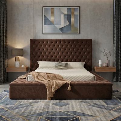Mikara Upholstered Velvet Platform Bed