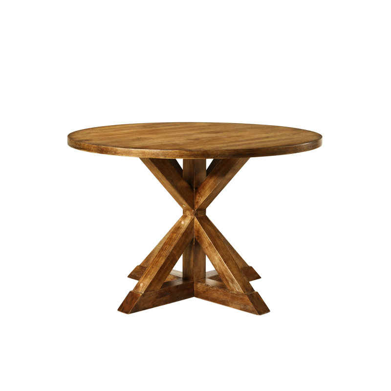 Wallace Weathered Oak Round Dining Table Set with 4 Chairs