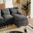 112" U Shaped Modern Chenille Sectional Sofa-1272476263