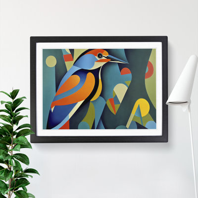Kingfisher Bird Abstract Vol.5 - Framed Print