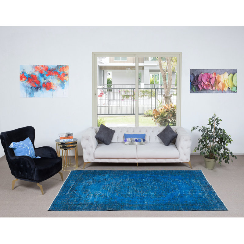 Tapis turc moderne fabriqué à la main de 5,6 x 8,2 pi en Turquie