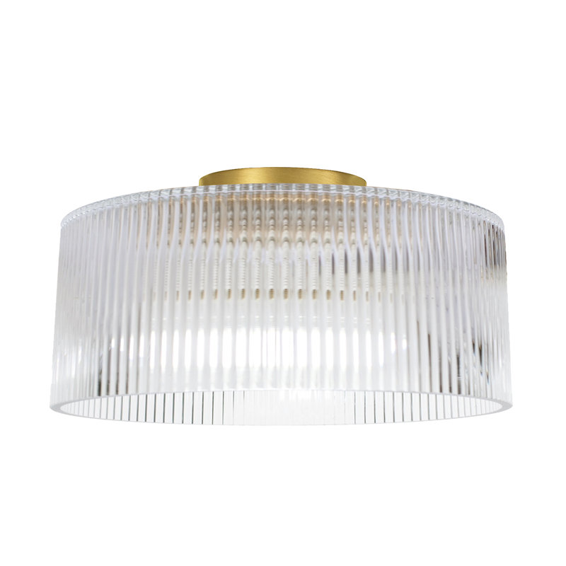 Neamiah 1 Light 11.75" Dia.Flush Mount, Aged Brass