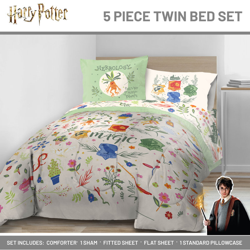 Ensemble de lit simple Harry Potter, Édredon simple + 4 pièces supplémentaires
