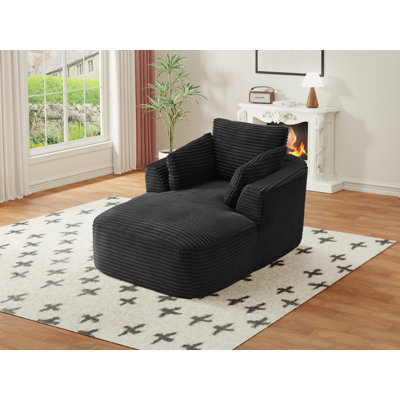 Canapé 45 pièces à compression à une seule pièce avec siège profond, rembourré pour le salon ou la chambre à coucher, aucun assemblage requis, tissu en velours côtelé.