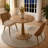 3-Piece 34.5" W Round Dining Set with Boucle Chairs