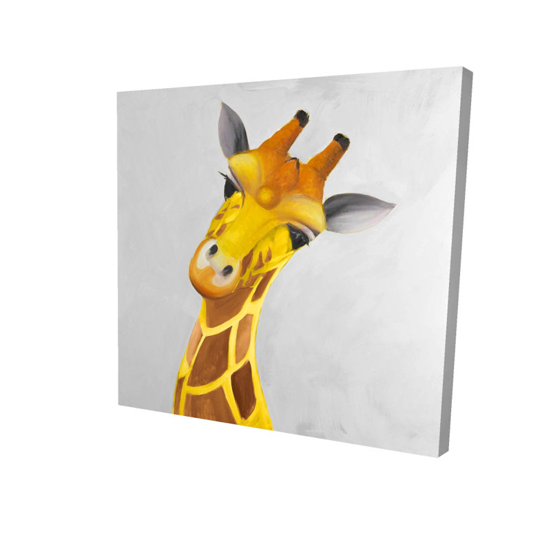 Curieux girafe, toile d'art animalier