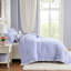 Édredon 4 pièces, motif, double bordure à volants, coussin blanc assorti, microfibre brossée, deuxième couche douce, lavable en machine ronde-131527150-131527148