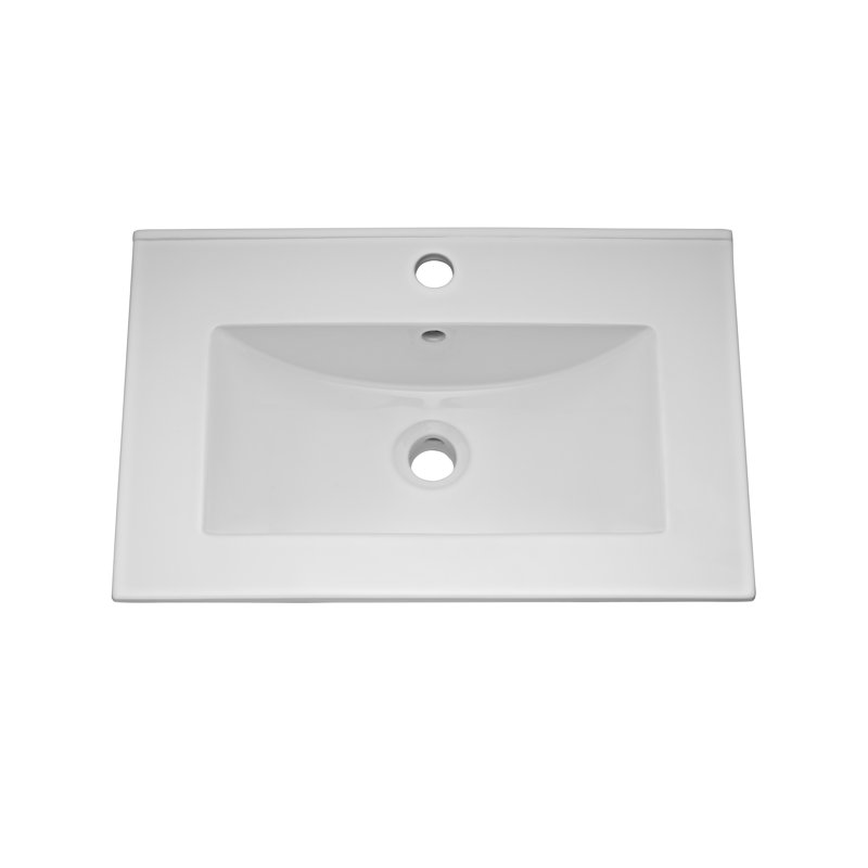 Athena 505mm Single Bathroom Vanity with Integrated Ceramic Basin, Anthracite Woodgrain