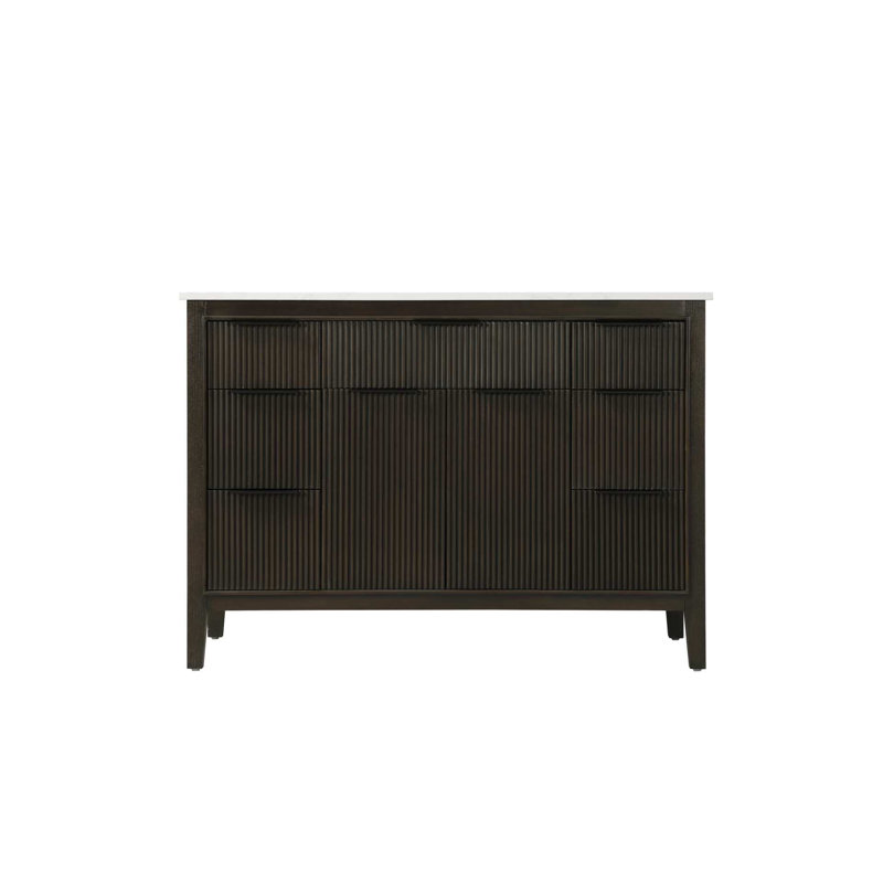 Meuble-lavabo simple 48 po en chêne chocolat, Chêne chocolat, 48"