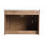 Meuble-lavabo de 28 po avec lavabo en céramique blanche, 1 porte, contreplaqué, bords arrondis et trou de trop-plein, 3 charnières, 45 poignées dissimulées, contreplaqué à surface lisse-758340127