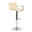 Ensemble de 2 tabourets de bar réglables en polyuréthane beige avec siège rembourré confortable Hengming - idéal pour îlot de cuisine, restaurant et salon