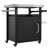 Outdoor Kitchen Island with Stainless Steel Top, Storage Cabinet and Rack