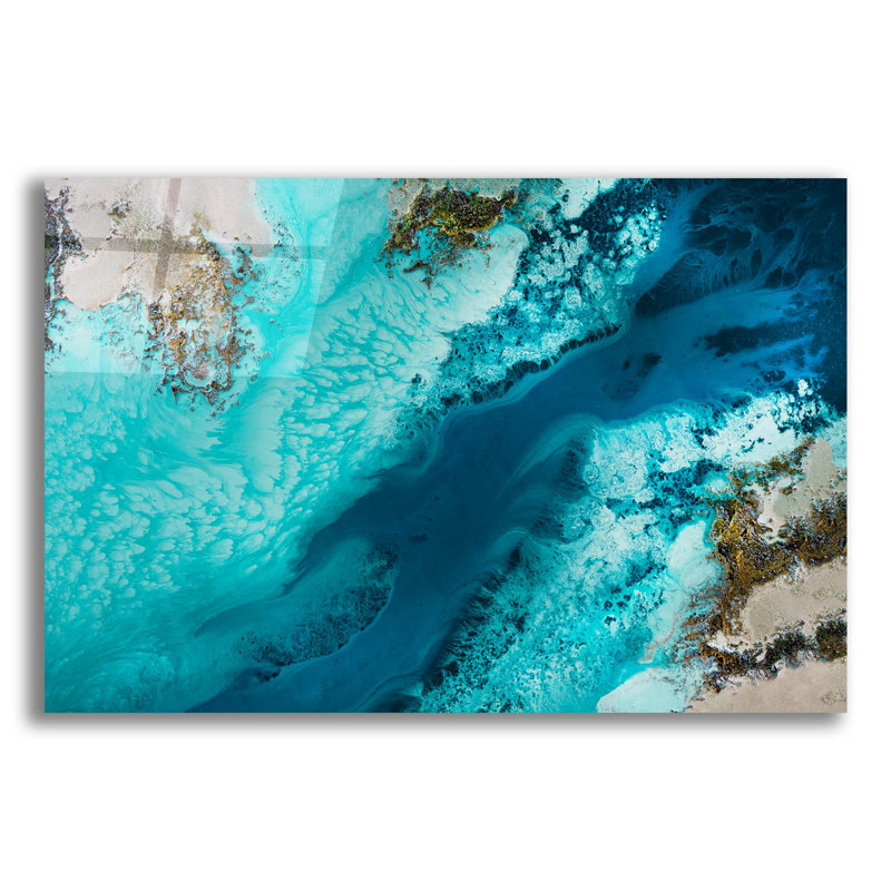  «Salt Water Passage» par Petra Meikle de Vlas, art mural en verre acrylique, 24 po x 16 po, H 16 po x l 24 po
