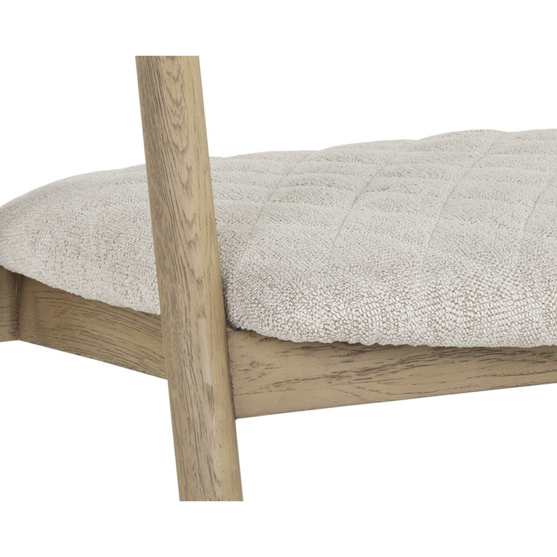 Upholstered Arm Chair, Natural Wood