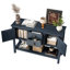 Console de 46 po en bois massif avec 2 tiroirs, armoires et tablette inférieure, armoire de rangement pour salle à manger de style rétro-131181367-131181369-131181374