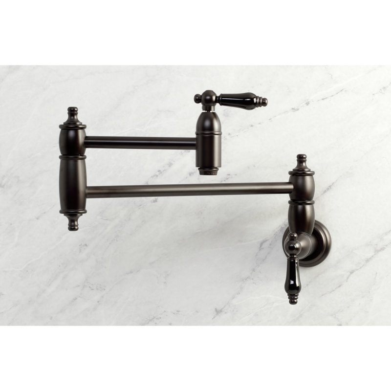 Kingston Brass Duchess Two-Handle 1-Hole Wall Mount Pot Filler Faucet, Oil Rubbed Bronze