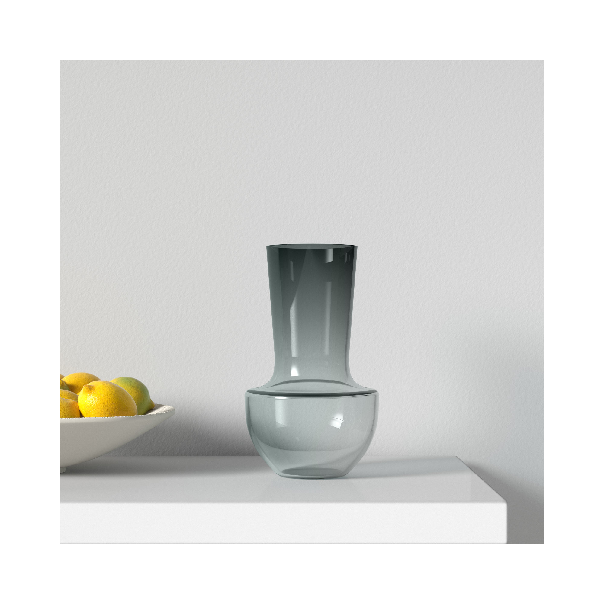 Talum Handmade Glass Table Vase, 12.25" H x 7.25" W x 7.25" D