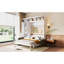 Grand lit mural avec rangement, panneau blanc, assemblage facile pour les petits espaces de vie, construction stable-130155519