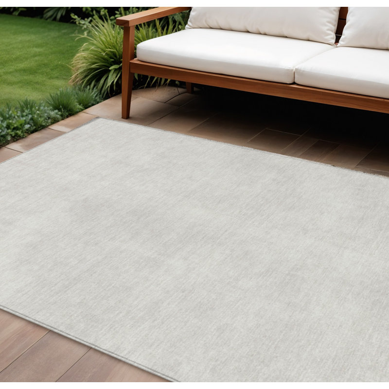 Tapis intérieur / extérieur ivoire lavable HomeRoots 10 pi x 14 pi