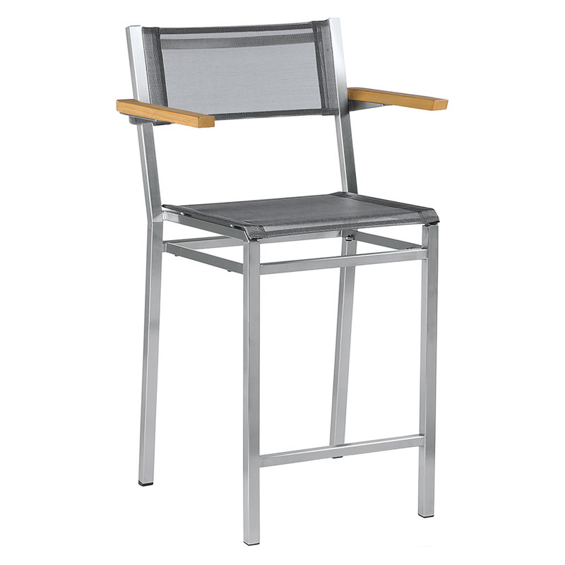 Equinox Outdoor Dining Chair, Platinum, 25"