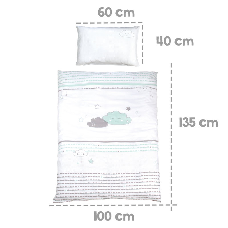 Happy Cloud Cotton Striped Duvet Cover Set with Pillowcases
