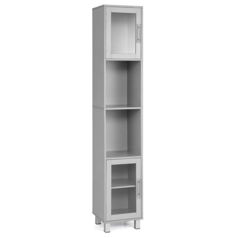 Freestanding Linen Cabinet, Gray