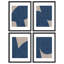 Art mural encadré, ensemble de reproduction de galerie, illustrations de formes abstraites de style Mid-Century bleu, art moderne minimaliste Boho Relax / Calm pour le salon, la chambre à coucher, le bureau-116662320-116662318