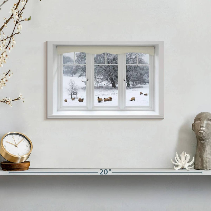 Lilie Winter Sheep Window View, 8" H x 12" W