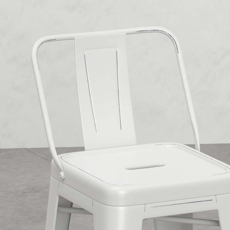 Keeley 24 inch Metal Counter Height Stool (Set of 2), Cream White, 2