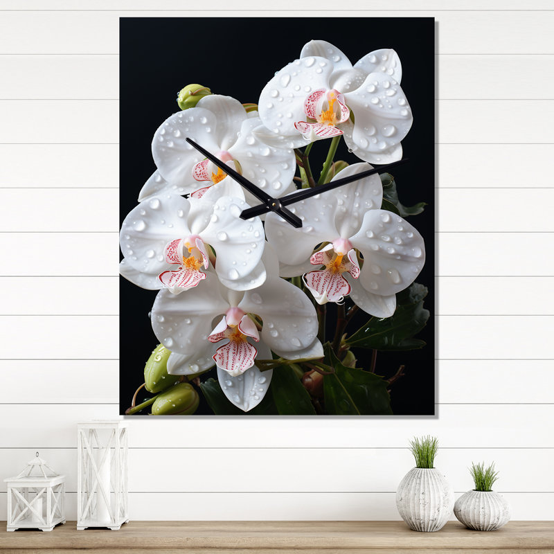 Clauda - Horloge murale florale surdimensionnée, Moyen
