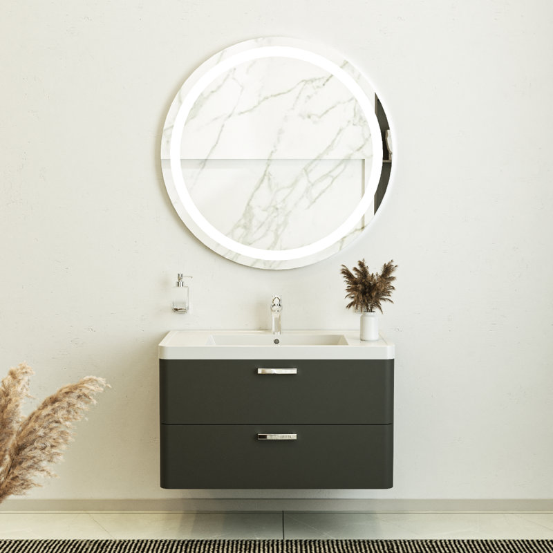 Ensemble de meuble-lavabo mural avec lavabo Jakkele-W_Modern, Gris mat