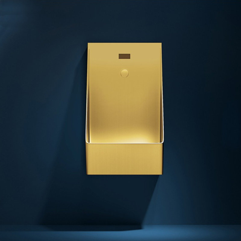 Brushed Gold Man Cave Stainless Steel Motion Sensor Wall Mounted Urinal