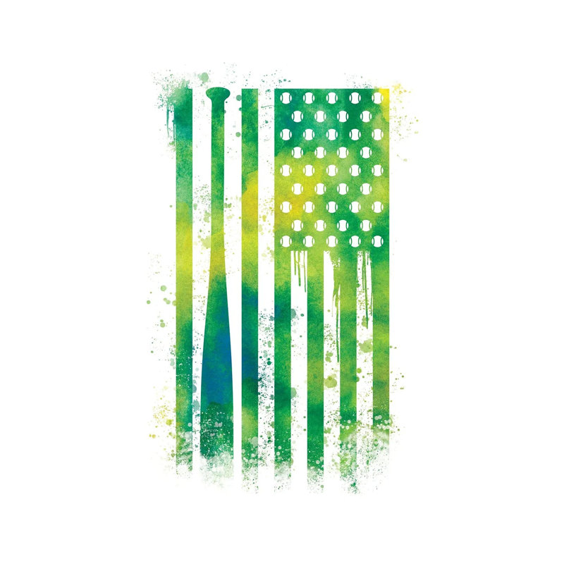 Baseball Sports Flag - Wrapped Canvas Gallery-Wrapped Canvas Giclée, 30.48cm H x 20.32cm W x 1.91cm D