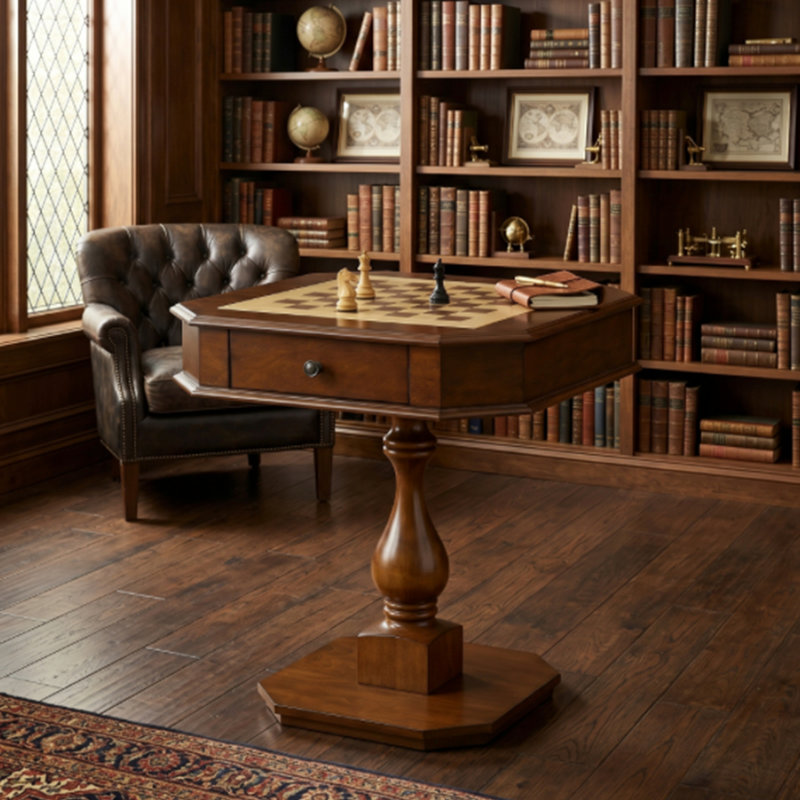 Table de jeu réversible Cherry Chess Checker