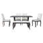 Ensemble de table de salle à manger 6 pièces avec banc et 4 chaises capitonnées capitonnées, mobilier de cuisine de ferme moderne avec garniture cloutée-133721320