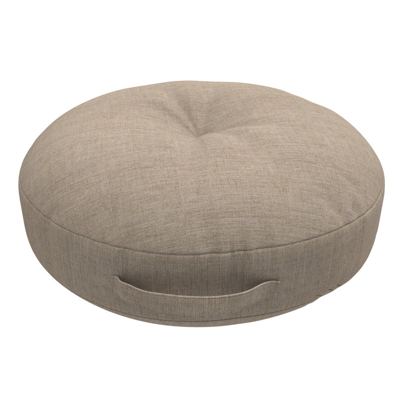 Housse de coussin circulaire avec insert Sunbrella, Bois de frêne coulé, Circulaire 22 po