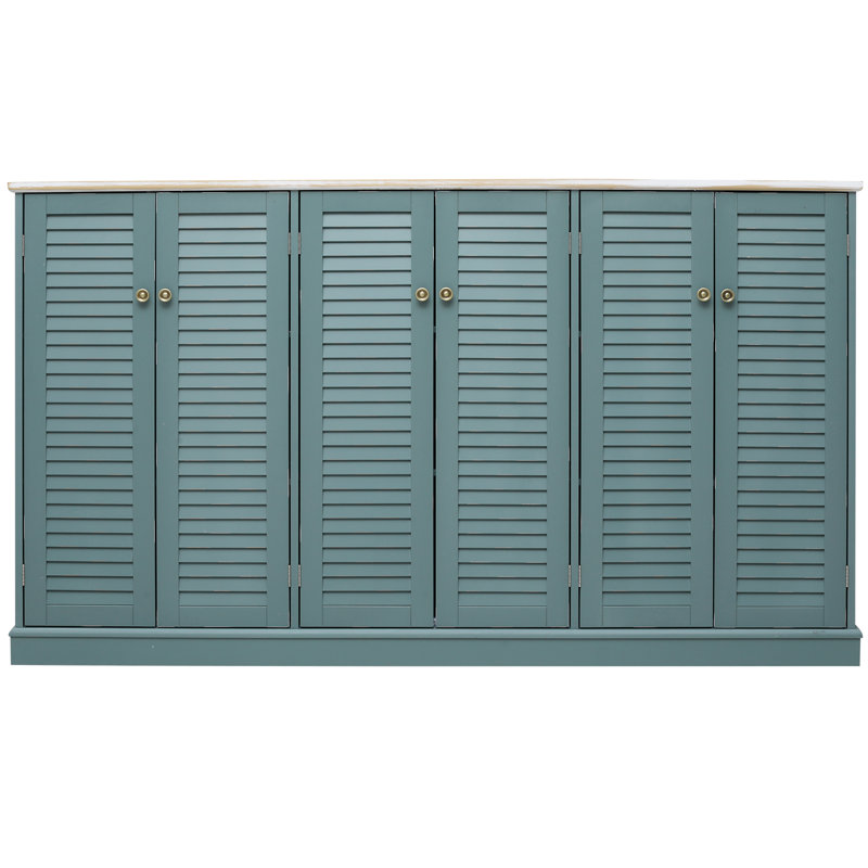 Armoire d'appoint à persiennes l 6 po Korsica , Bleu sarcelle