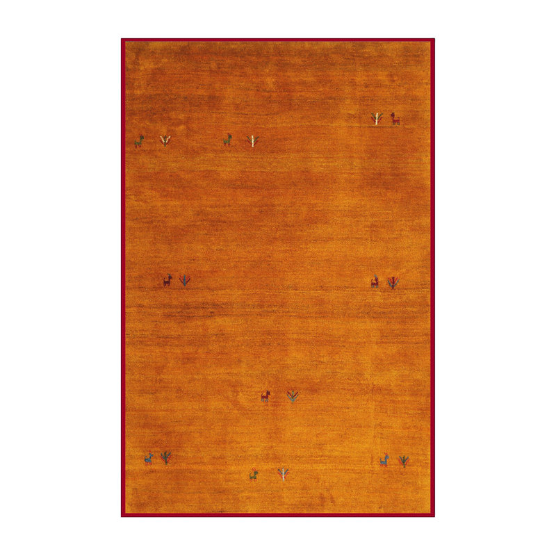 Tapis contemporain jaune, Rectangle 2 pi x 3 pi