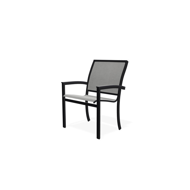 Chaise de café empilable en aluminium Bazza, Alliage Sunbrella®, Noir