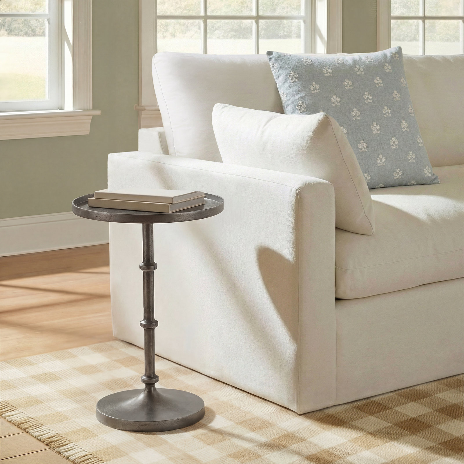 Ascot Tray Top Pedestal End Table
