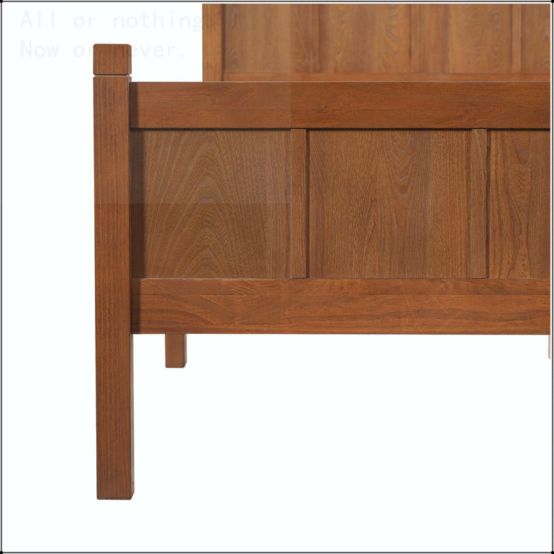 Twin Size Flat Panel Bed with Shaker and Farmhouse Style Design, Twin, Walnut
