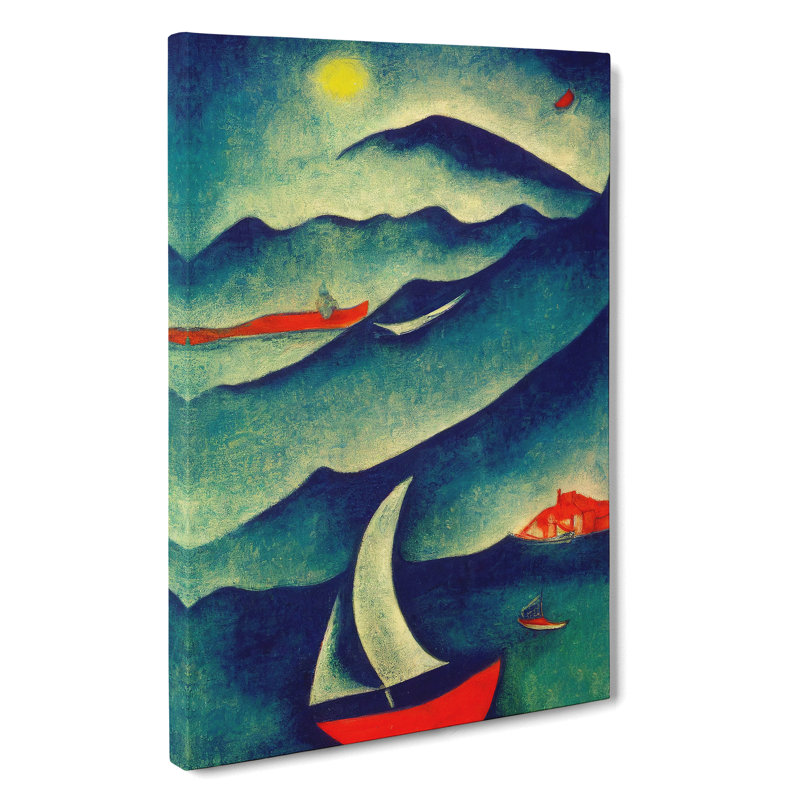 Ocean With A Boat - Wrapped Canvas, 50cm H x 35cm W x 3cm D
