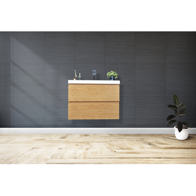 Base de meuble-lavabo simple 30 po fixée au mur seulement