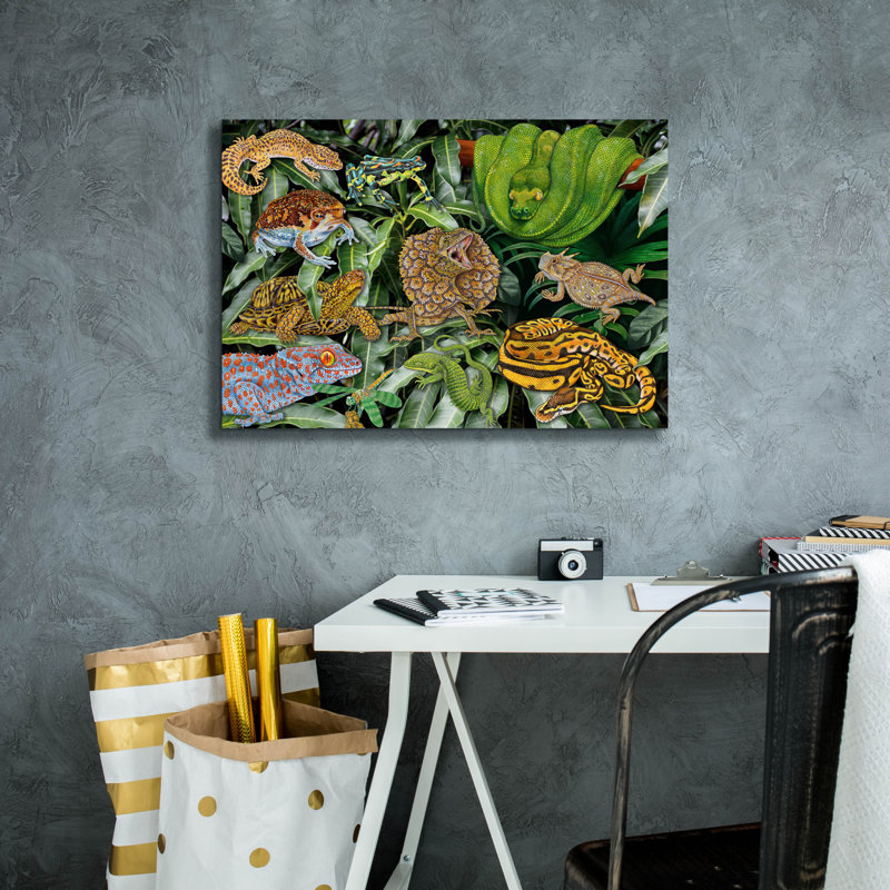  «Reptile & Amphibians» par Tim Jeffs, art mural sur toile, 26 po x 18 po, H 18 po x l 26 po