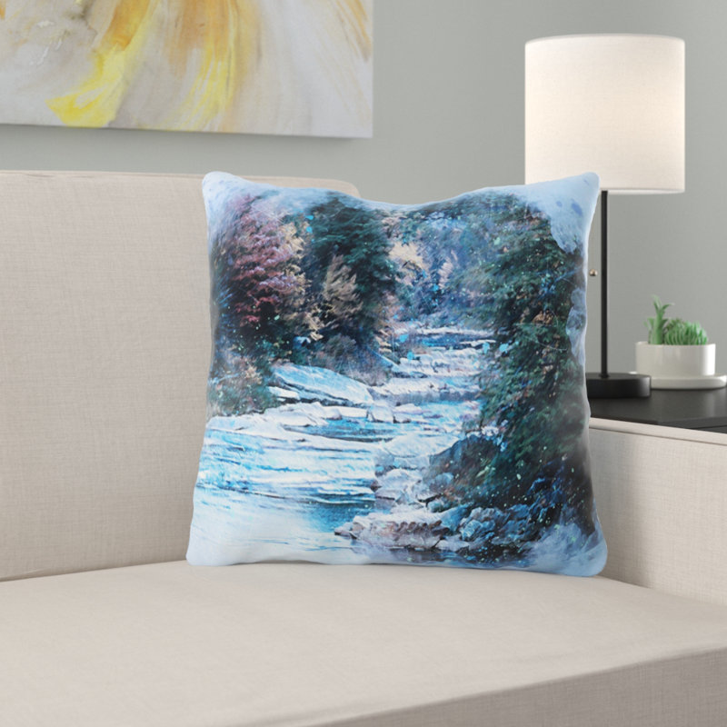Outdoor Reversible Throw Pillow, Microsuede, Indoor