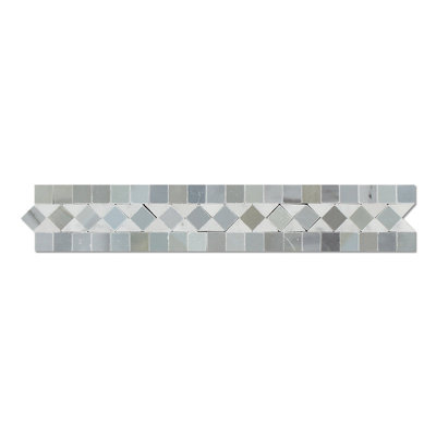 Bordure blanche aspect marbre 2 po x 12 po Carrara